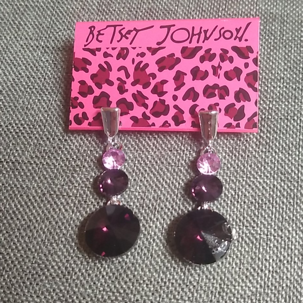 Purple & Lavender Bling Stud Dangle Earrin…